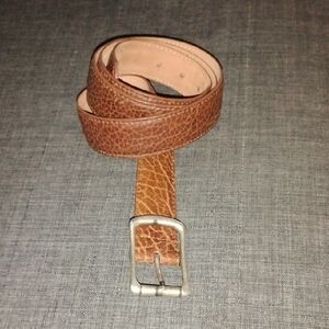 Men's Brown Bison Leather Belt 44 Waist